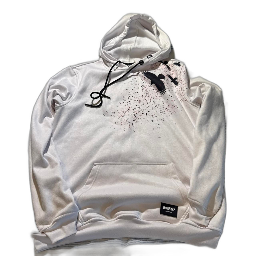 Men's White and Red Hoodie